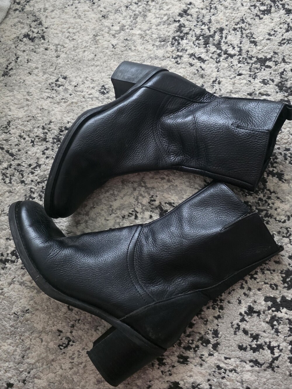 BCBGirls Leather Boots Black Heel Y2k Black Gothic Chic Womens 8